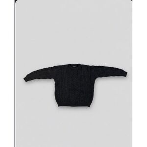 Rue Saint Patrick Sweater Men Sz L Blue Aran Cable Knit Fisherman Pullover Thick